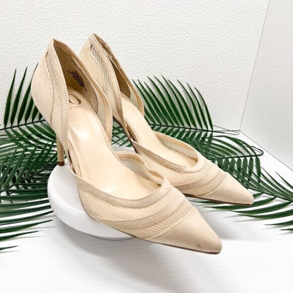 JLO JENNIFER LOPEZ Mandrea d'Orsay Pump 3.5" Stiletto Heel Tan Women's Size 6